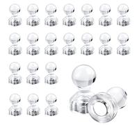 KINBOM 50 Pcs Push Pin Magnets, Clear PushPin Magnets, Map Magnets with a Transparent Box, Whiteboard Magnet, Magnetic Pins for Classroom Fridge Calendars Bulletin Board (Clear)