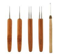 KINBOM 5pcs Dreadlock Crochet Needle, Stainless Steel Crochet Hair Needle Set Dread Locking Hair Tools for Braid Locking Craft and Braiding Crochet Craft (0.5mm, 0.75mm)