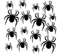 KINBOM 60pcs Halloween 3D Spiders Decoration, Realistic Black Spider Sticker Halloween Scary Decorations Spider Window Decal for Wall Home Bathroom Party Supplies (3 Sizes)