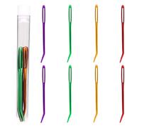 KINBOM 8pcs Sewing Needles Kit, Aluminium Colorful Curved Tip Eye Blunt Needles with Large Eyelets Yarn Darning Needle for Wool Sewing Knitting Crocheting Embroidery Crafts DIY (4 Colors)
