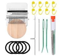 KINBOM Darning Loom, Speedweve Weaving Repair Mini Loom Machine Small Darning Loom Tool for Beginners Quickly Knitting Mending Jeans Socks DIY Speed Weave Arts (14 Hooks, with Bend Needles)