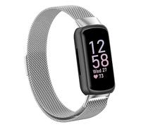 KINBOM Replacement Strap for Fitbit Inspire 3, Adjustable Milanese Mesh Watch Band with Magnetic Loop, Silver, 18mm, 5.3-8.5 inch (135-215mm) Wrist Size