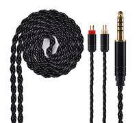 Kinboofi 6 Core Silver Plated Earphone Cable Black Upgrade 2PIN Detachable Earphone Cable Replacement Earphone Wire for AS10 ZS10 ZS6 ZS7 ZSR ZST ES4 C10 TRN V80 V20 (4.4mm Audio Jack, 2 Pin)