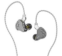 KINBOOFI KBEAR Lark Wired Earphones, 1BA+1DD Hybrid Driver HiFi Earbuds in Ear Monitor, Noise Cancelling Headphones Headset with Detachable Cable for Travel Bus Singer Drummers (No mic, Gray)