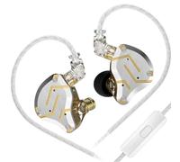 KINBOOFI KZ ZS10 Pro IEM in Ear Monitor, 4BA 1DD KZ Headphone Multi Driver in Ear Earphone IEM, KZ Earphone, on Stage Monitor for Singer Guitarist Drummer (Gold, with Mic)