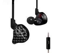 KINBOOFI KZ ZST in-Ear Earbud Headphones, Colour Balanced Hybrid Dual Driver Earphones, HiFi Earbuds Bass Headset in-Ear Earphones (Black, with mic)