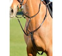 Kincade Classic 3 Point Breastplate with Running Martingale Brown for Horses - Cob