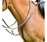 Kincade Classic 3 Point Breastplate with Running Martingale Brown for Horses - Full