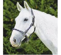 Kincade Leather Rope Headcollar Navy/Brown - Warmblood