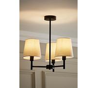 Kincaid 3 Arm Tapered Shade Chandelier Style Ceiling Light ValueLights Black One Size