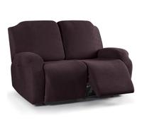 KinCam Jacquard Recliner Chair Cover, Stretch Sofa Slipcover with Armrest & Pocket, Soft Couch Cover Sofa Protector for Dogs & Pets, Washable Armchair Cover (2 Seater, Coffee)