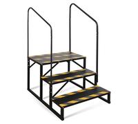 Kinchoix 3 Step RV Stairs, Hot Tub Steps, Outdoor Spa Step Ladder with Double Handrail,Portable Economy 5th Wheel Stair for Travel Trailer, Motor Home, Camper and Porch with Non-Skid Tapes