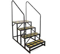 Kinchoix 4 Step RV Stairs, Hot Tub Steps, Outdoor Spa Step Ladder with Double Handrail,Portable Economy 5th Wheel Stair for Travel Trailer, Motor Home, Camper and Porch with Non-Skid Tapes