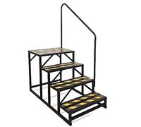 Kinchoix 4 Step RV Stairs, Hot Tub Steps, Outdoor Spa Step Ladder with Handrail,Portable Economy 5th Wheel Stair for Travel Trailer, Motor Home, Camper and Porch with Non-Skid Tapes