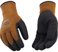 Kinco 1787-L-1 Brown heavy 100% acrylic thermal knit shell, Foam latex coated palm, Elastic knit wrist, Size: L