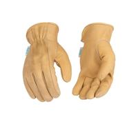 Kinco, 398PW-M, Women's aquaHIDE™ Water-Resistant Full Grain Cowhide with Debossed Floral Pattern, Easy-On™ Cuff, Leather Hem, Keystone Thumb, Medium