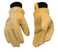 Kinco, 901-L Men's Pigskin Leather Ski Glove, HeatKeep Thermal Lining, Draylon Thread, Large, Golden, with Nikwax Waterproof Wax, Large