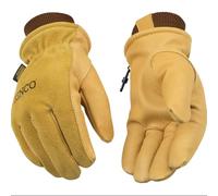 Kinco 94HK-L-1 Premium grain & suede pigskin, Snug 100% polyester knit wrist to retain warmth, Ergonomic keystone thumb, Heatkeep lining, Size: L