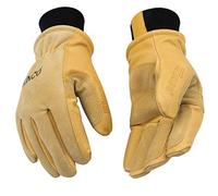 Kinco, 901-M Men's Pigskin Ski Gloves HeatKeep Thermal Lining Draylon Thread Medium Golden with Nikwax Waterproof Wax