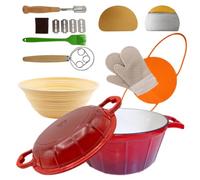 KinConnyen 5L Enameled Cast Iron Dutch Oven Silicone Bread Baking Kit