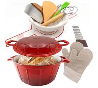 KinConnyen 5L Enameled Cast Iron Dutch Oven Sourdough Baking Kit