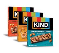 KIND 18 Nuts Bars Favorites Assortment Pack Dark Chocolate Nuts and Sea Salt Peanut Butter Dark Chocolate Caramel Almond and Sea Salt Gluten Free Up to 7g Protein