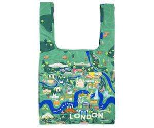 Kind Bag London Unisex Medium Reusable Bag - London Map Green