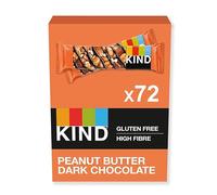 KIND Bars, Bulk Pack, Peanut Butter & Dark Chocolate, High Fibre, Gluten Free Snack Bars, No Artificial Colours, Flavours or Preservatives, 72 x 40g bars