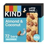 KIND Bars, Gluten Free Snack Bars, Almond & Coconut, High Fibre, Healthy Snack, No Artificial Colours, Flavours or Preservatives, Multipack 72 x 40g