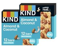 KIND Bars, Gluten Free Snack Bars, Almond & Coconut, High Fibre, Healthy Snack, No Artificial Colours, Flavours or Preservatives, Multipack 24 x 40g