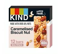KIND Bars, Gluten Free Snack Bars, Caramalised Biscuit Nut, High Fibre, Healthy Snack, No Artificial Colours, Flavours or Preservatives, Multipack 12 x 40g