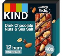 KIND Bars, Gluten Free Snack Bars, Dark Chocolate Nuts & Sea Salt, High Fibre, Healthy Snack, No Artificial Colours, Flavours or Preservatives, Multipack 12 x 40g - Sold by Bargain Hub