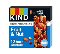 KIND Bars, Gluten Free Snack Bars, Fruit & Nut, High Fibre, Healthy Snack, No Artificial Colours, Flavours or Preservatives, Multipack 12 x 40g