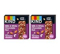 KIND Bars, Milk Chocolate and White Chocolate Nut, Gluten Free Snack Bars, No Artificial Colours, Flavours or Preservatives, Multipack 24 x 40g