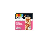 KIND Bars White Chocolate Raspberry Healthy Snack Gluten Free Snack Bars No Artificial Colours Flavours or Preservatives Multipack 12 x 40g