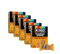 KIND Breakfast Protein Bars, Caramel Peanut, Gluten Free, Low Sodium, Healthy Snacks, 8g Protein, 30 Count (30 Packs of 2 Bars)