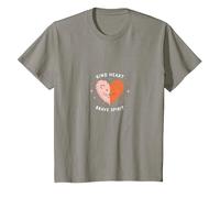 Kind Heart Brave Spirit Lion Inspirational, Kindergarten T-Shirt, Kids, Slate, 10 Years