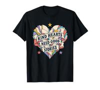 Kind Hearts Need Good Stories Book Heart Reading Art T-Shirt