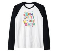 Kind Hearts Strong Minds Inspirational Kids Positive Raglan Baseball Tee