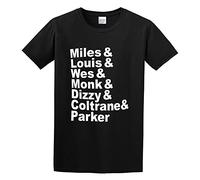 Kind Jazz Name Dizzy Miles Davis Soul Funk Monk Cool Graphic Tee Printed Top Shirt Mens T-Shirt Black L