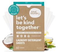 KIND LAUNDRY Detergent Sheets (Unscented) - Award Winning Eco Friendly Washer Soap Strips, Plant Based Liquidless Formula, Zero Waste, Free and Clear, Great for Travel, Camping (60 loads)