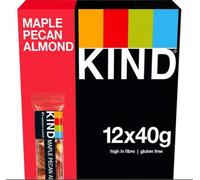 KIND Bars, Gluten Free Snack Bars, Maple Pecan Almond, High Fibre, Healthy Snack, No Artificial Colours, Flavours or Preservatives, Multipack 12 x 40g