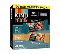 KIND Minis, Dark Chocolate Nuts & Sea Salt/ Caramel Almond & Sea Salt, 14 Oz (Pack of 20)
