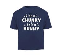 Kind of Chunky Extra Hunky (Style one) Statement [BBY5] Short Sleeve Cotton Toddler t Shirt, 3-4 Years, Navy