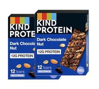 KIND Protein Bars, Gluten Free Snack Bars, Dark Chocolate Nut, High Fibre, Healthy Snack, Source of Protein, No Artificial Colours, Flavours or Preservatives, Multipack 24 x 50g