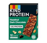 KIND Protein Bars, Gluten Free Snack Bars, Hazelnut Dark Chocolate, High Fibre, Healthy Snack, Source of Protein, No Artificial Colours, Flavours or Preservatives, Multipack 12 x 50g