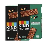 KIND Protein Bars, Gluten Free Snack Bars, Hazelnut Dark Chocolate, High Fibre, Healthy Snack, Source of Protein, Multipack 24 x 50g, Packaging may vary