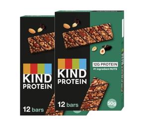 KIND Protein Bars, Gluten Free Snack Bars, Hazelnut Dark Chocolate, High Fibre, Healthy Snack, Source of Protein, Multipack 24 x 50g, Packaging may vary