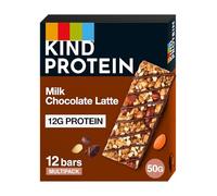 KIND Protein Bars, Gluten Free Snack Bars, Milk Chocolate Latte, High Fibre, Healthy Snack, Source of Protein, No Artificial Colours, Flavours or Preservatives, Multipack 12 x 50g