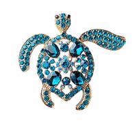 Kind Schmuck Elegante Schildkrötenbrosche mit Diamanten Elegante Schildkrötenbrosche mit Diamanten Türkische Brosche (Sky Blue, One Size)
